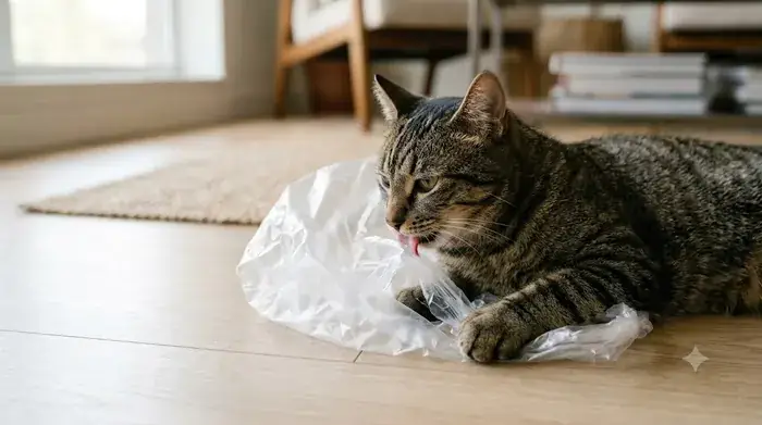 Why Cats Lick Plastic