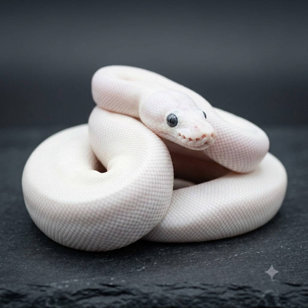 Blue-Eyed Leucistic Ball Python