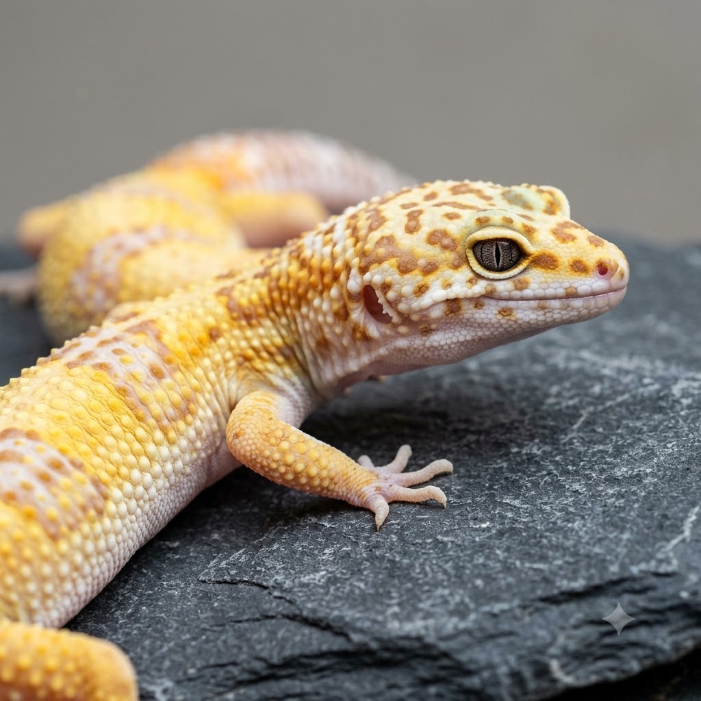 White and Yellow Leopard Gecko