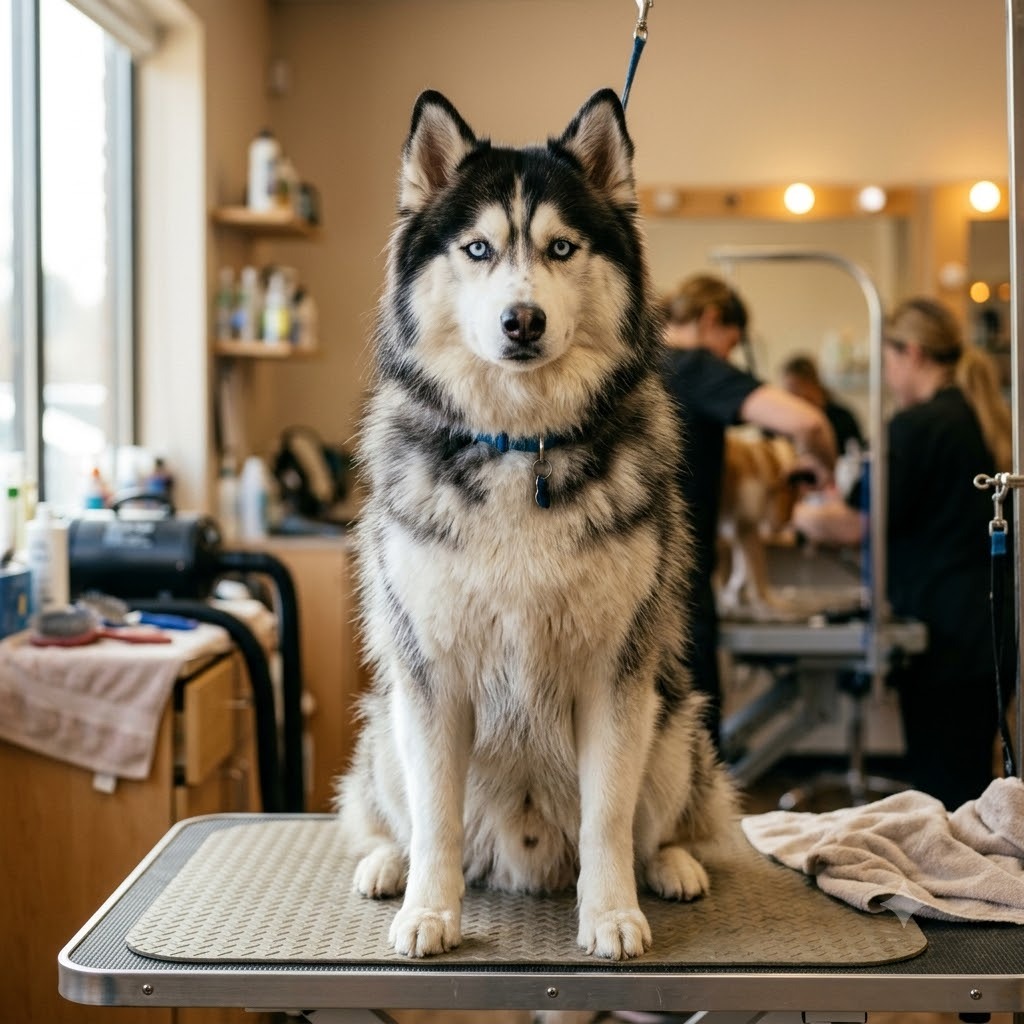 A dog with a double coat