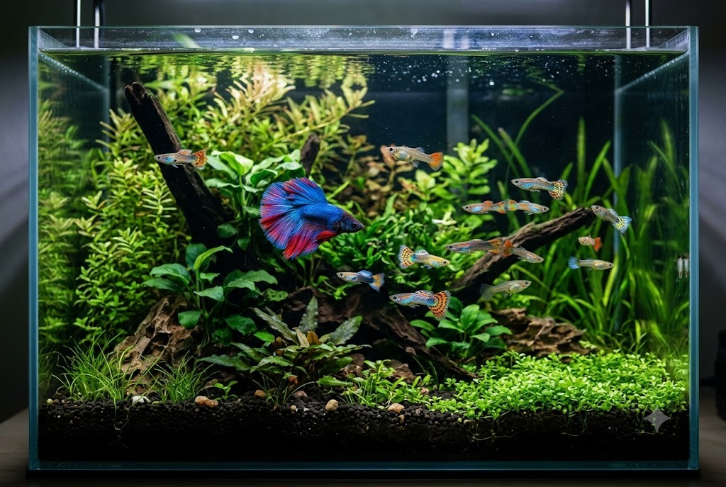 Betta & Guppy